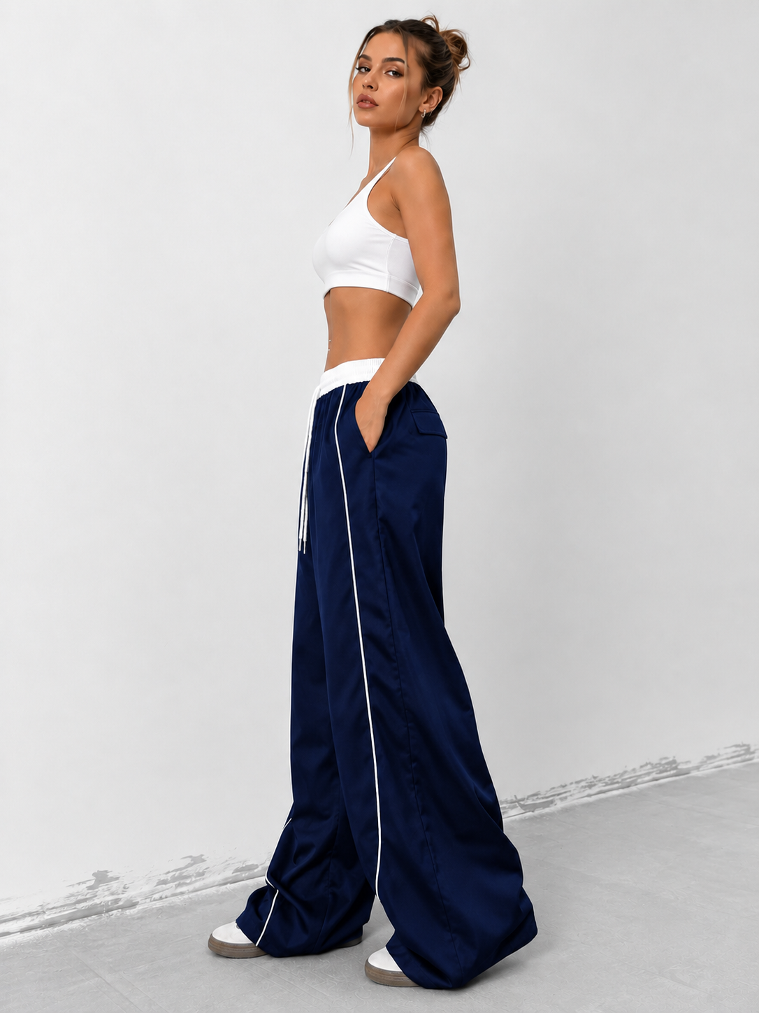LINEUP WIDE-LEG PANTS BLUE
