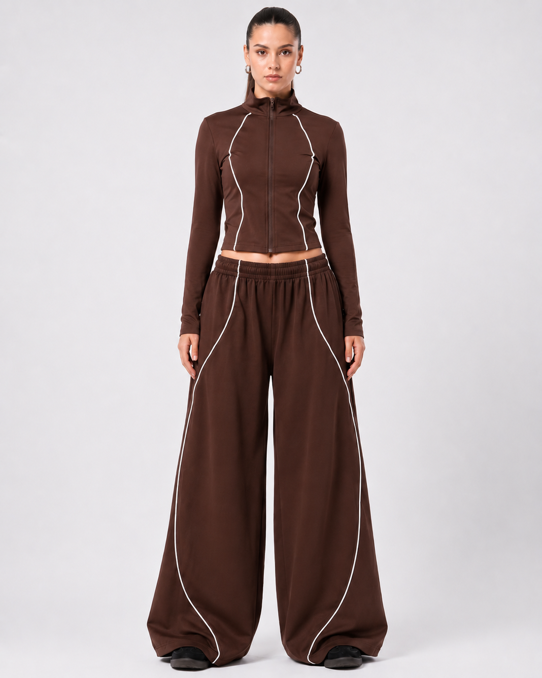 FLOWLINE WIDE-LEG PANTS BROWN