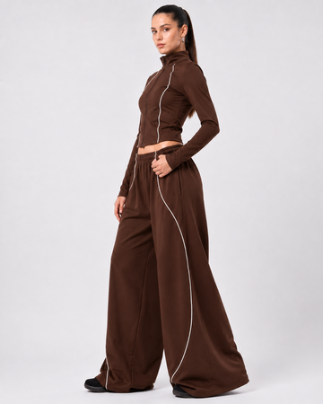 FLOWLINE WIDE-LEG PANTS BROWN