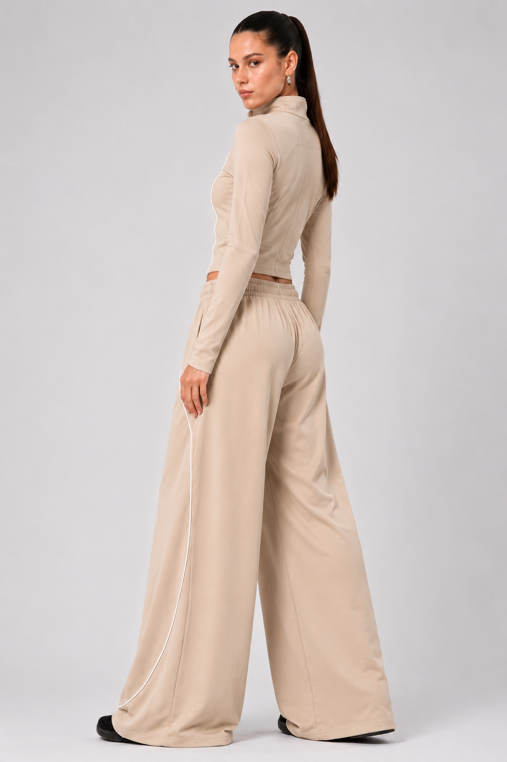 FLOWLINE WIDE-LEG PANTS BEIGE